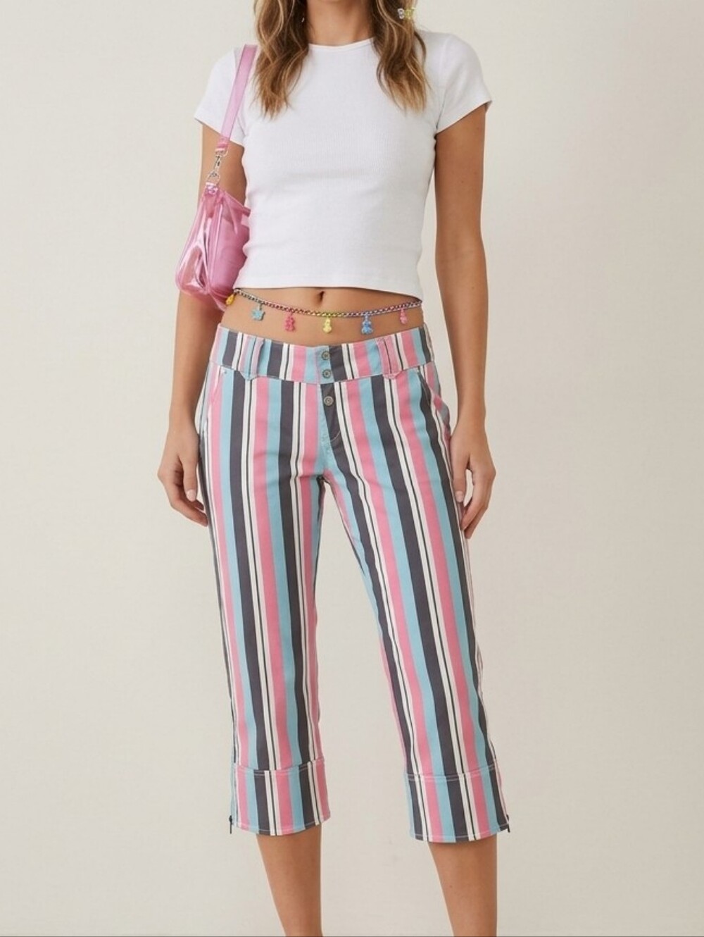 Diesel Multicolor Striped Capri Pants